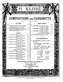 Partition de piano, clarinette , partie, Solo No.10 pour clarinette et Piano
