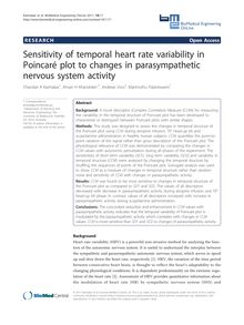 Sensitivity of temporal heart rate variability in Poincaré plot to changes in parasympathetic nervous system activity