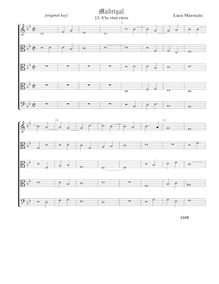 Partition , S io vissi cieco - partition complète - original key (Tr A T T B), madrigaux pour 5 voix