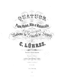 Partition de piano, Piano quatuor, Op.26, A Major, Lührss, Carl