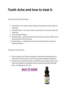 Tooth Ache And How To Treat It