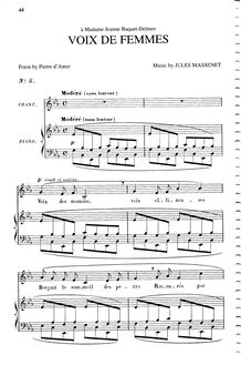 Partition complète (E♭ Major: medium voix et piano), Voix de femmes