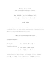 Metrics for application landscapes [Elektronische Ressource] : status quo, development, and a case study / Josef K. Lankes