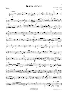 Partition violons I, Kindersinfonie, Berchtoldsgaden-Musik, Angerer, Edmund
