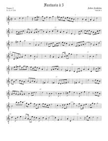 Partition ténor viole de gambe 2, octave aigu clef, fantaisies pour 5 violes de gambe par John Jenkins par John Jenkins