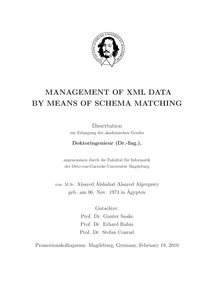 Management of XML data by means of schema matching [Elektronische Ressource] / von: Alsayed Alshahat Alsayed Algergawy