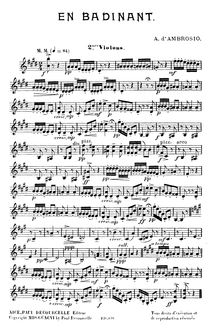 Partition violons II, En Badinant, E Major, D Ambrosio, Alfredo