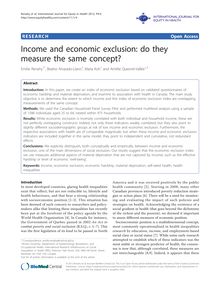 Income and economic exclusion: do they measure the same concept?