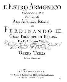 Partition violoncelles (ripieno), violon Concerto, D major, Vivaldi, Antonio