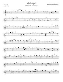 Partition ténor viole de gambe 1, octave aigu clef, Madrigali a 5 voci, Libro 1