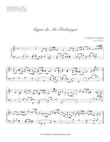 Partition Gigue, 7 clavecin pièces from Bauyn Manuscript, Froberger, Johann Jacob par Johann Jacob Froberger