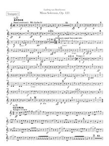 Partition trompette 1, 2 (D, B♭, C), Missa Solemnis, Op.123, D major