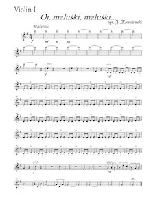Partition chór SAAB i smyczki - Violini 1, Kolęda: Oj maluśki, maluśki