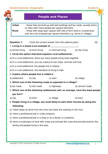 Grade 4 Geography Test 1: People & Places