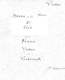 Partition de violon, Piano Trio No.3, Op.24, G Major, Blanc, Adolphe