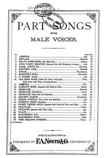 Partition , Veni Creator Spiritus, 4 chansons pour grand Men s chœur