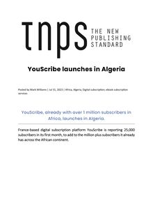 [TNPS] - YouScribe launches in Algeria