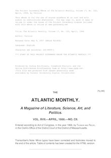 The Atlantic Monthly, Volume 17, No. 102, April, 1866