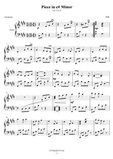 Partition No.8 en C# minor, Piano pièces, Op.3, Hu, Ni