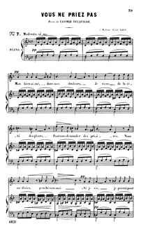 Partition complète (D minor: haut voix et piano), Vous ne priez pas
