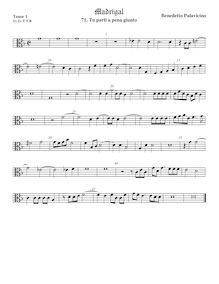 Partition ténor viole de gambe 1, alto clef, Madrigali a 5 voci, Libro 7