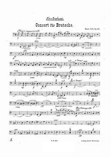 Partition Basses, Concerto A-moll für Bratsche und Orchester, Op.68