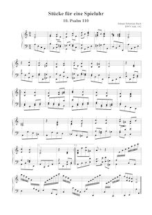 Partition Psalm 110 en A minor [BWV Anh.142], 18 pièces pour a Musical Clock