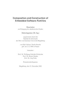 Composition and construction of embedded software families [Elektronische Ressource] / von Danilo Beuche