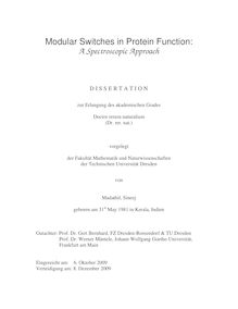 Modular switches in protein function [Elektronische Ressource] : a spectroscopic approach / von Madathil, Sineej