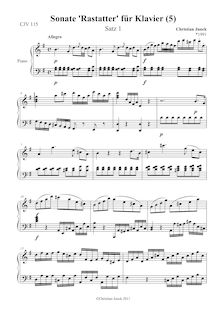 Partition , ♩=120, Piano Sonata No.5 en G major, Klaviersonate Nr. 5 ; Rastatter