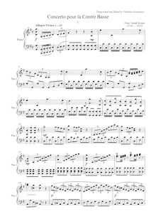 Partition de piano, Concerto No.1 pour Double basse en G major