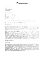 Public Comment Advertisement of Membership JPMorgan & Chase