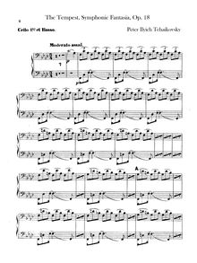 Partition violoncelles/Basses I, II, violoncelles III, pour Tempest