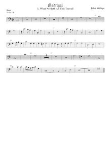 Partition viole de basse, madrigaux - Set 1, Wilbye, John par John Wilbye