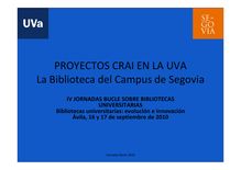 Proyectos CRAI en la UVA: el campus de Segovia
