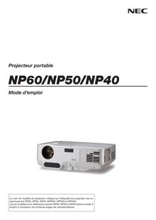 Notice Projecteur NEC  NP40