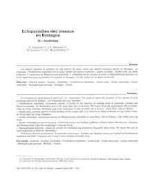 Ectoparasites des oiseaux en Bretagne : 3. Ixodoidea