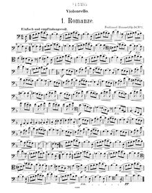Partition de violoncelle (aussi alternate partition de viole de gambe), 3 Fantasiestücke, Op.56