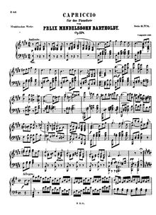 Partition complète (filter), Capriccio, Op.118, Mendelssohn, Felix