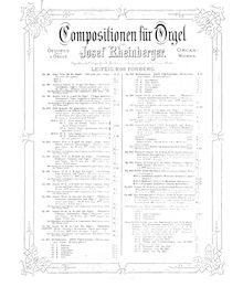 Partition complète, orgue Sonata No.14, Rheinberger, Josef Gabriel