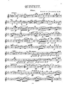 Partition hautbois , partie, quintette pour Piano et vents, Op.43