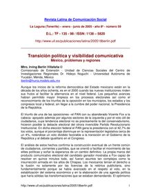 Transición política y visibilidad comunicativa