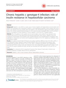 Chronic hepatitis c genotype-4 infection: role of insulin resistance in hepatocellular carcinoma