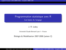 Programmation statistique avec R