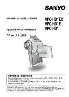 Notice Camescope numérique Sanyo  VPC-HD1