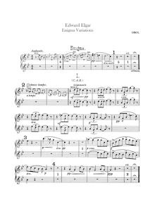 Partition hautbois 1/2, Variations on an Original Theme, Op.36, Enigma Variations