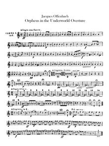 Partition cor 1, 2, 3, 4 (en F), Overture to Offenbach s opéra  Orphée aux Enfers 