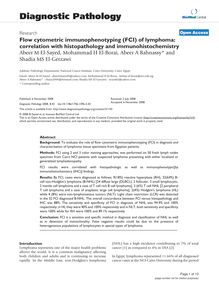 Flow cytometric immunophenotyping (FCI) of lymphoma: correlation with histopathology and immunohistochemistry