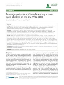 Beverage patterns and trends among school-aged children in the US, 1989-2008