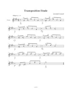 Partition First Version, Transposition Etude, E major, Leonard, Jeremiah Buchanan